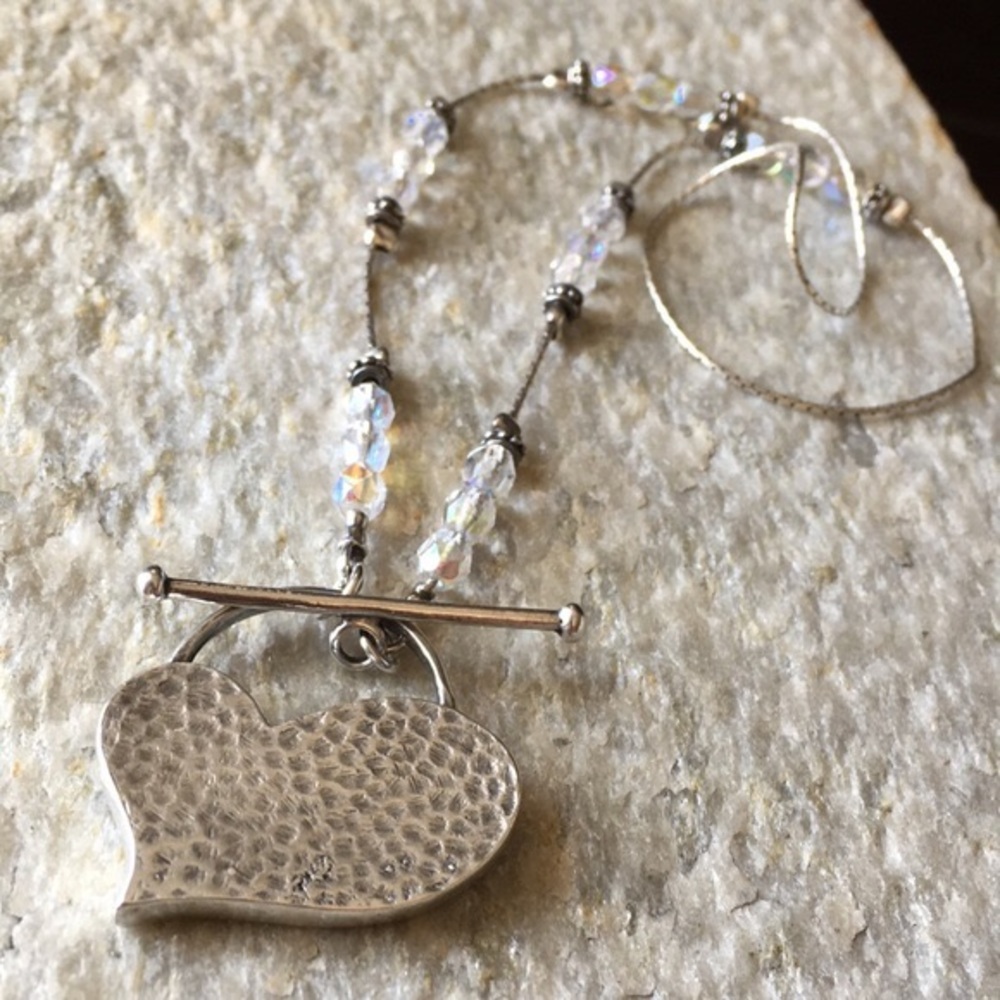 Silpada Sterling Silver Heart Toggle Necklace